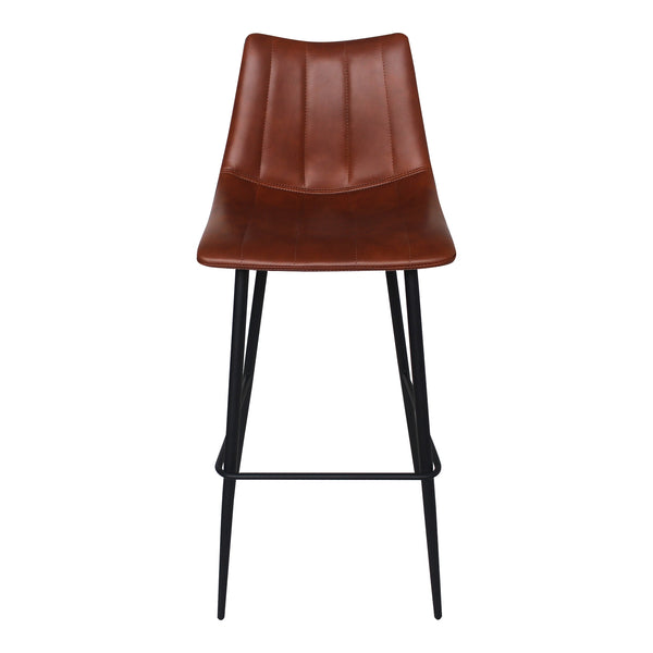 Moe's Alibi Barstool Set Of Two in Brown Faux Leather