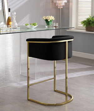 David Stool In Black Velvet