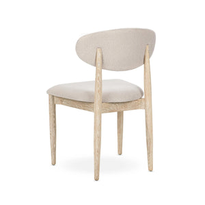 Tiber Upholstered Dining Chair Set of 2 in Cream Washed