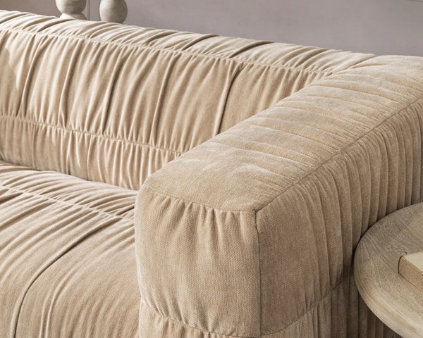Afeela Upholstered Sofa in French Vanilla - Bold Structure, Soft Comfort