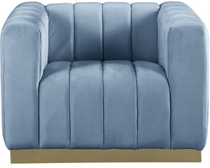 Francis Chair In Sky Blue Velvet