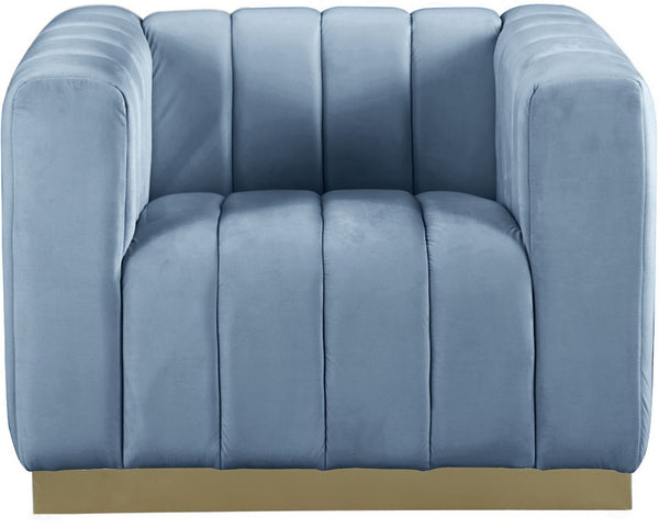 Francis Chair In Sky Blue Velvet