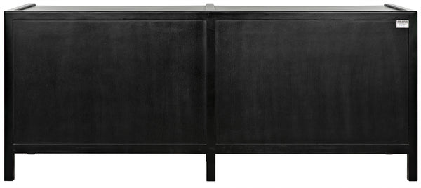 Hampton 6-Drawer Mahogany Dresser with Brass Pulls in Hand-Rubbed Black