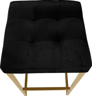 Pearl Stool In Black Velvet and Gold