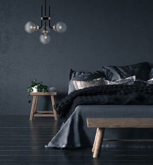 Parsons 4 Light Chandelier in Matte Black + Brushed Nickel Finish
