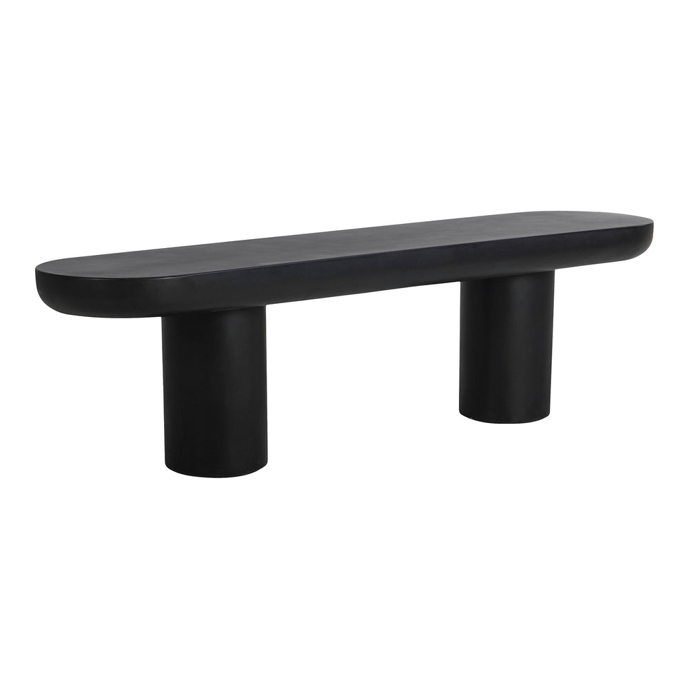 Moe's Rocca Bench Black - Concrete & Iron Frame