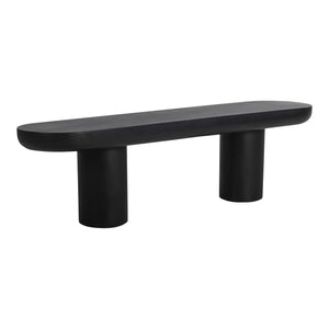 Moe's Rocca Bench Black - Concrete & Iron Frame