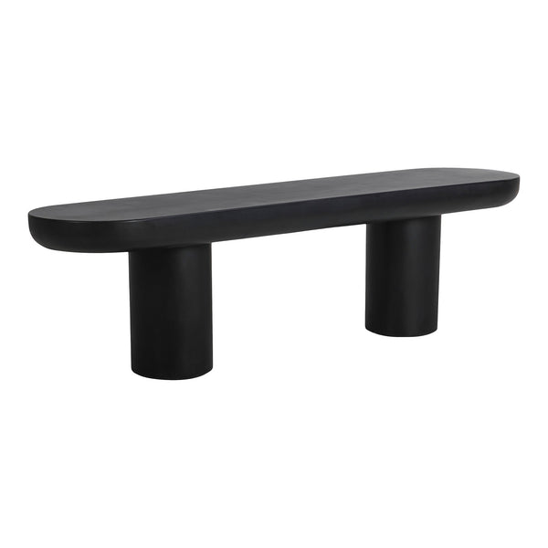 Moe's Rocca Bench Black - Concrete & Iron Frame