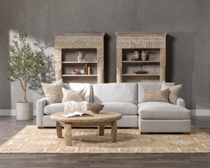 Coburn Right Chaise Sofa in Elite-Gray Upholstery