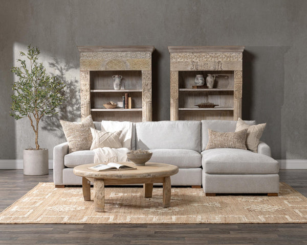 Coburn Right Chaise Sofa in Elite-Gray Upholstery