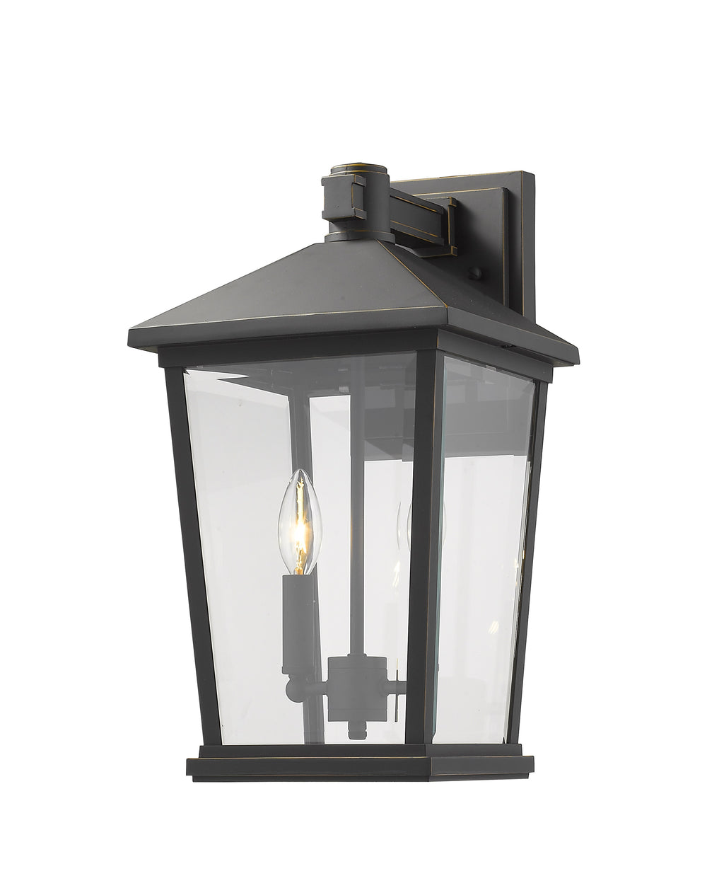 Beacon 2 Light Outdoor Wall Sconce in Oil Rubbed Bronze Finish