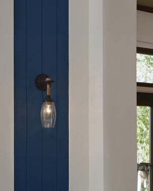 Hightider Wall Sconce In French Black & Natural