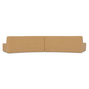 Naomi 2 Piece Convex Modular Sectional in Golden Yellow