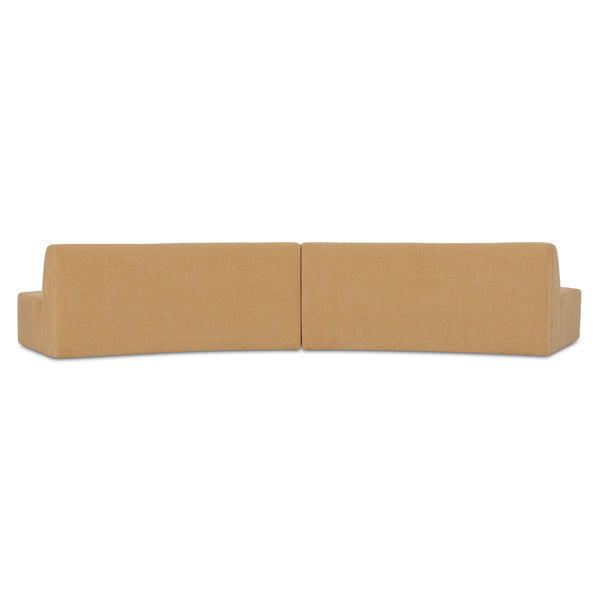 Naomi 2 Piece Convex Modular Sectional in Golden Yellow