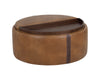 BORELLI WHEELED STORAGE OTTOMAN - TOBACCO TAN / AUTUMN CHESTNUT
