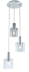 Henley AC11523CL Pendant in Brushed Aluminum & Clear Glass