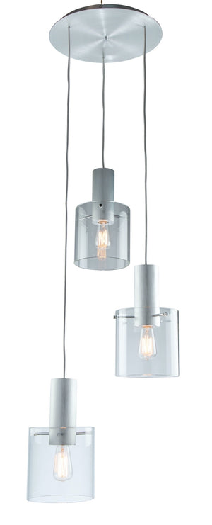 Henley AC11523CL Pendant in Brushed Aluminum & Clear Glass