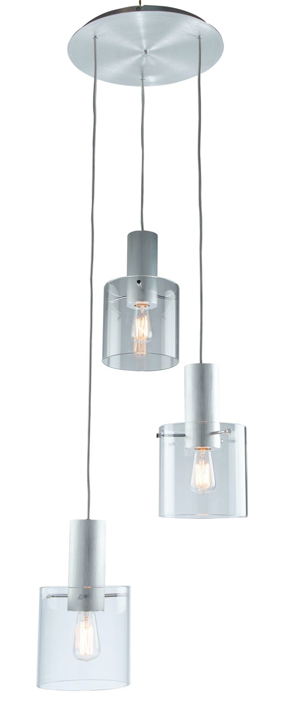 Henley AC11523CL Pendant in Brushed Aluminum & Clear Glass