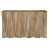 Prism Solid Wood Bar Cabinet with Angled Design - Natural Mango