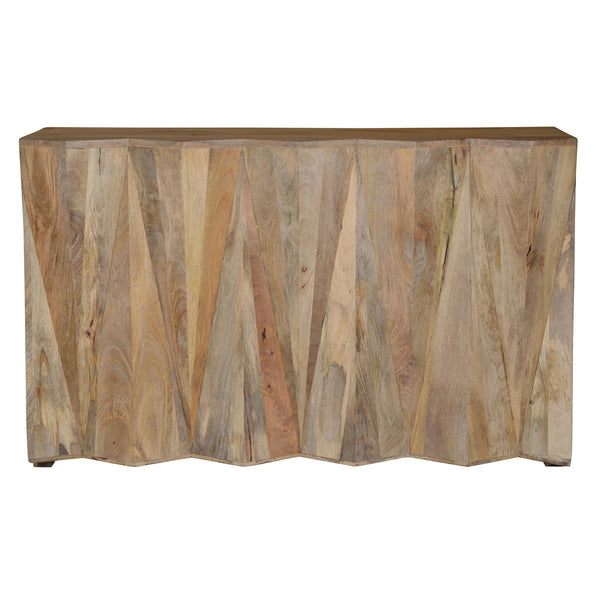 Prism Solid Wood Bar Cabinet with Angled Design - Natural Mango