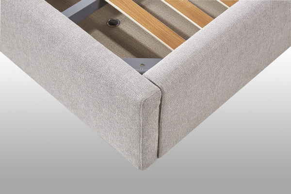 ELLA Storage QUEEN Bed in greige tweed