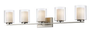 Willow 5 Light Vanity  in Brushed Nickel Finish
