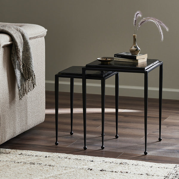 Dalston Cast Glass Nesting Tables in Smoked