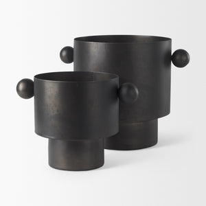 Juno 6.5H Medium Black Iron Vase