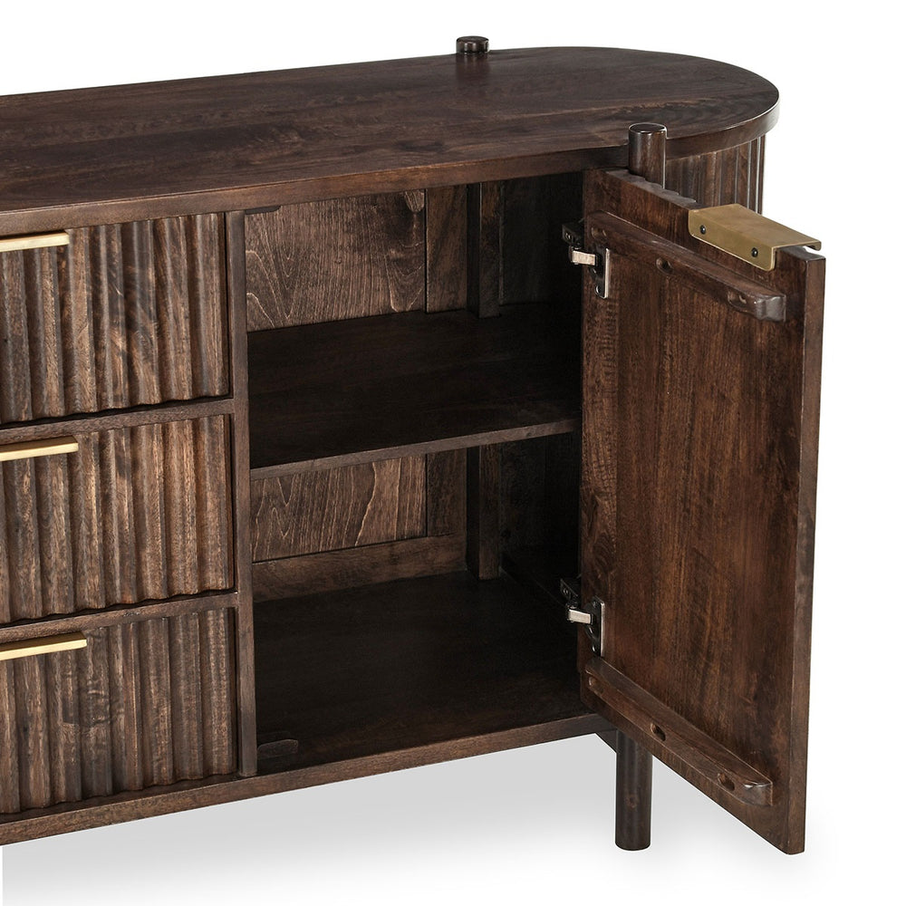 Redford Solid Wood Cabinet - Bark Brown