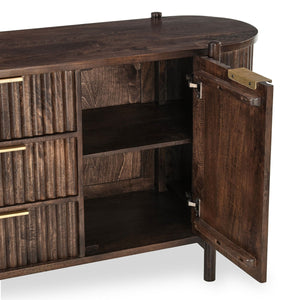 Redford Solid Wood Cabinet - Bark Brown