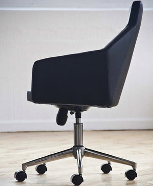 Mercer Contemporary Office Chair In Black Leather