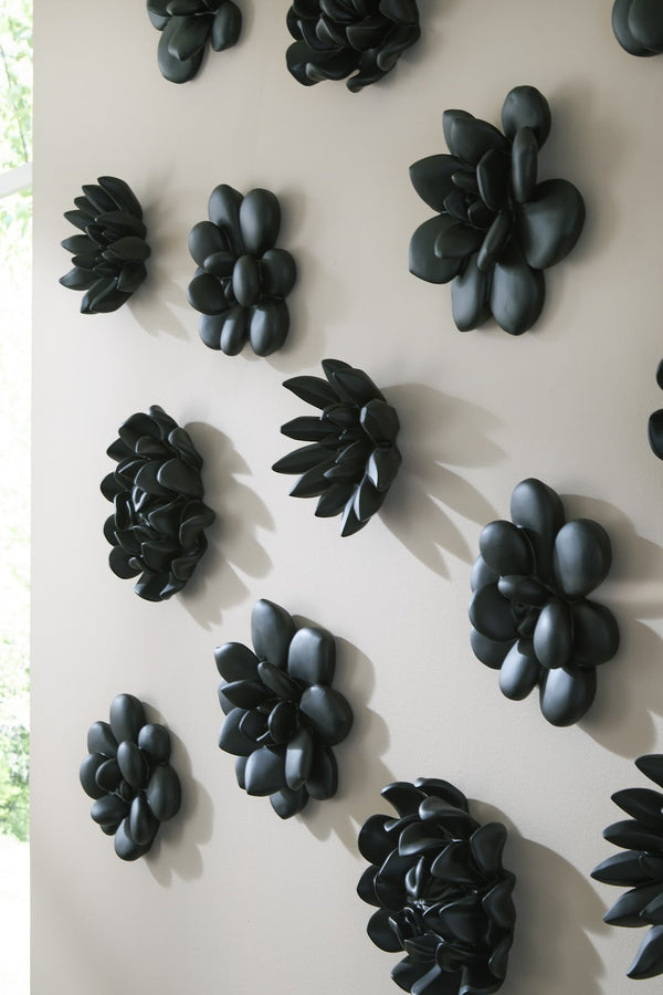 Compactum Succulent Wall Art , Smallooth Matte Black