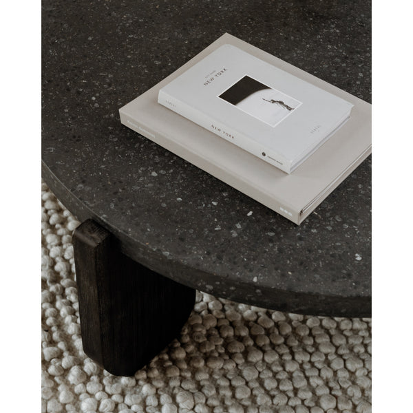 Wunder Coffee Table Black Concrete & Acacia