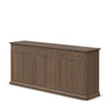 Braxton Dark Brown Solid Wood w/ Antiqued Aged Brass Knobs 3 Drawer 6 Door Sideboard
