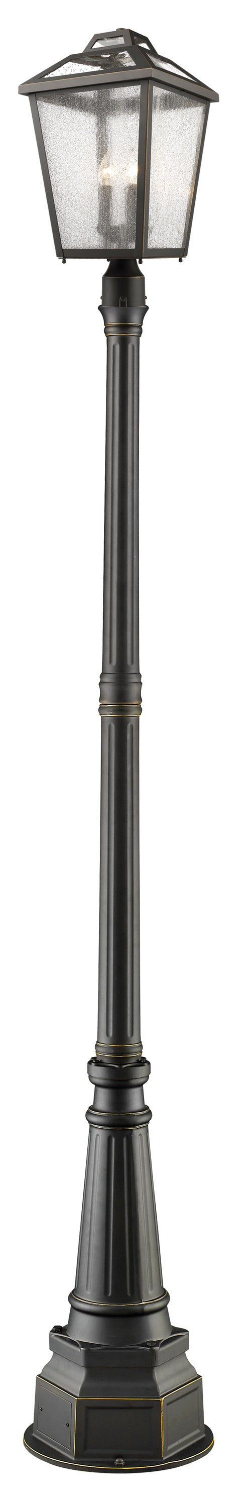 Bayland 3 Light Outdoor Post Mounted Fixture in Oil Rubbed Bronze Finish