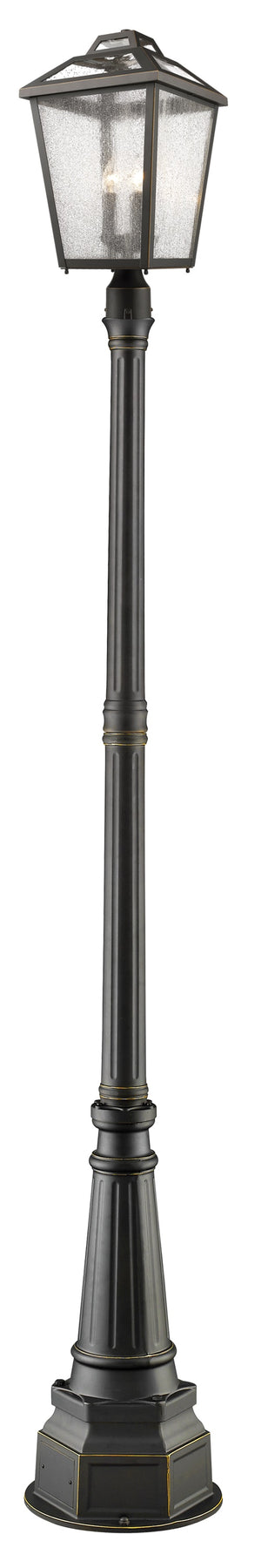Bayland 3 Light Outdoor Post Mounted Fixture in Oil Rubbed Bronze Finish