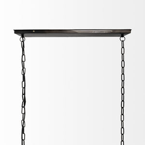 Josie (42"x14.5"x20") Natural Wood Chassis Six Light Chandelier