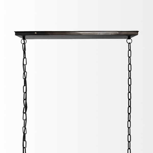 Josie (42"x14.5"x20") Natural Wood Chassis Six Light Chandelier