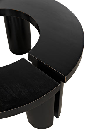 Pluto Mahogany Coffee Table in Hand-Rubbed Black