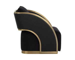 BAZ SWIVEL LOUNGE CHAIR - ABBINGTON BLACK / NAPA BLACK