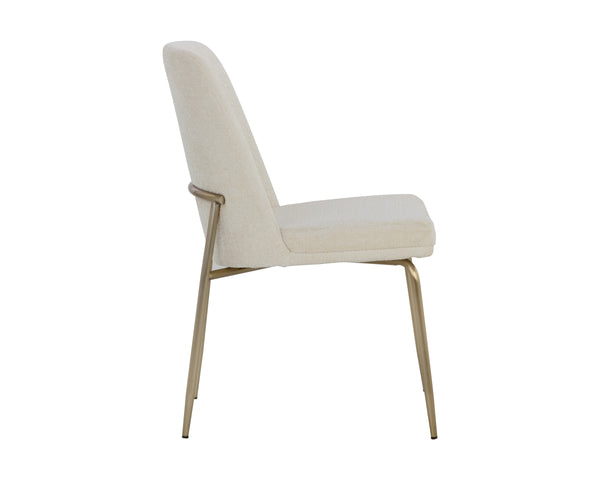 ZEKE DINING CHAIR - ANTIQUE BRASS - BERGEN IVORY