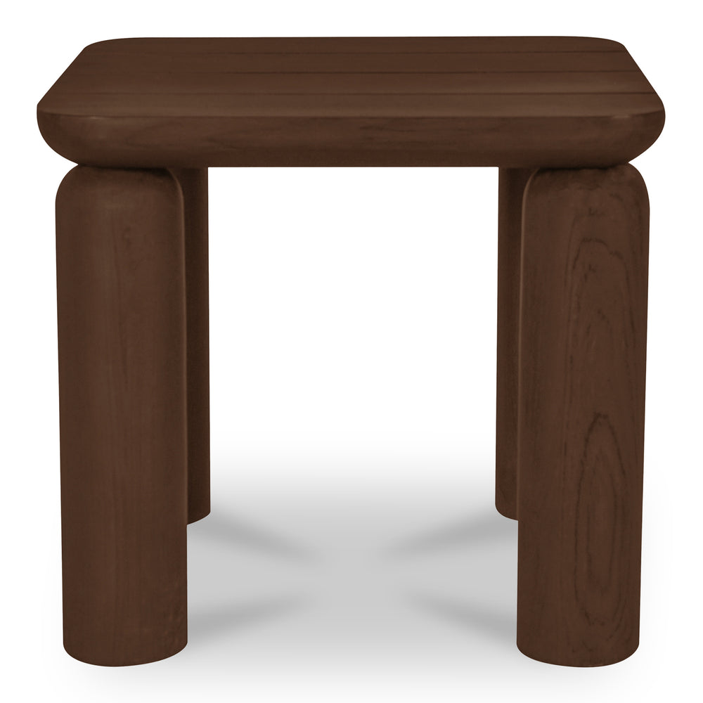 Barclay Outdoor Side Table in Teak Brown