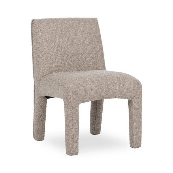 Branzon Upholstered Dining Chair with Sculpted Curves in Sandy Brown
