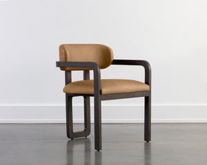 MADRONE DINING ARMCHAIR - BROWN - LUDLOW SESAME LEATHER