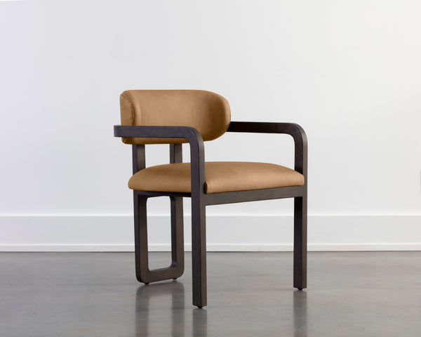 MADRONE DINING ARMCHAIR - BROWN - LUDLOW SESAME LEATHER
