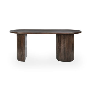 Redford Solid Wood Desk with Storage - Kona Brown