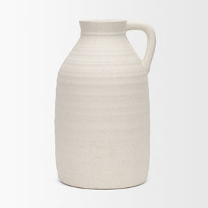 Tyrus Large Textured Matte White w/ Speckling Ceramic Vase