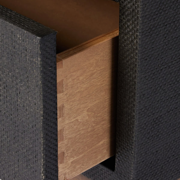 Fiona Nightstand In Black Raffia