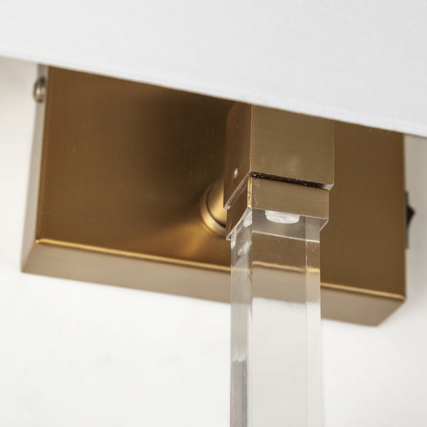 Cantabria 12x30 White Shade Brass/Acrylic Wall Sconce