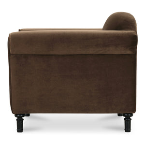Harmony Dark Brown Faux Mohair Accent Chair by Moe's